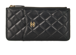 Chanel Flat Wallet Pouch, Lambskin, Black, 27597716 (2019), 1*